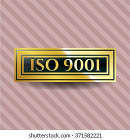 ISO 9001 gold shiny badge