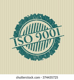 ISO 9001 grunge style stamp