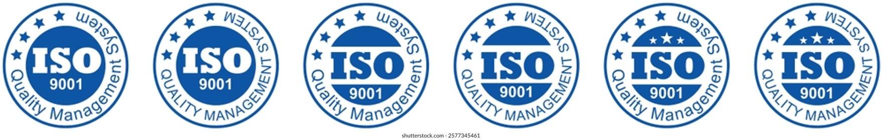 ISO 9001 logo certification, Certified Company Certificate ISO Blue vector, Quality Certificate, iso mark certification, ISO 9001:2015 certified symbol vector illustration, Certified Company, Quality