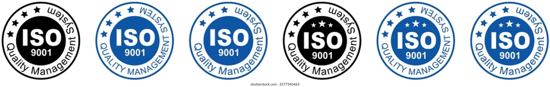 ISO 9001 logo certification, Certified Company Certificate ISO Blue vector, Quality Certificate, iso mark certification, ISO 9001:2015 certified symbol vector illustration, Certified Company, Quality