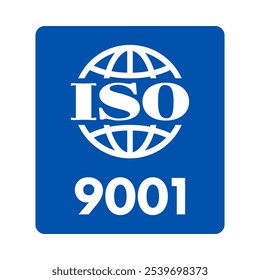 sistema de gestão de qualidade iso 9001 certificado, ilustração vetorial isolado no fundo branco