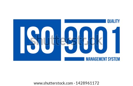 iso 9001 quality management system, vector illustration isolated on white background
