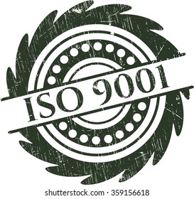 ISO 9001 rubber grunge texture stamp