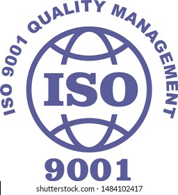 ISO 9001 stamp sign - quality management systems, QMS standard