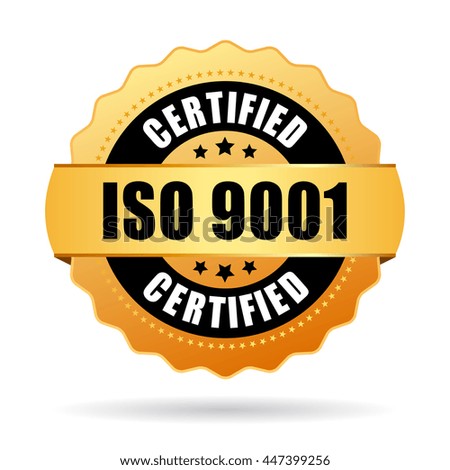 Iso 9001 standard certified icon vector on white background