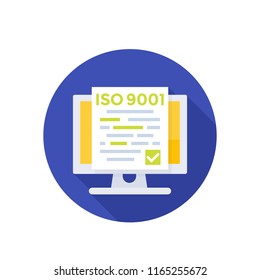 ISO 9001 standard, vector icon