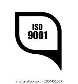 Iso 9001 text on map pin.