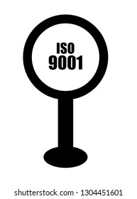 Iso 9001 text on map pin.
