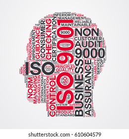 ISO 9001 word cloud head typography