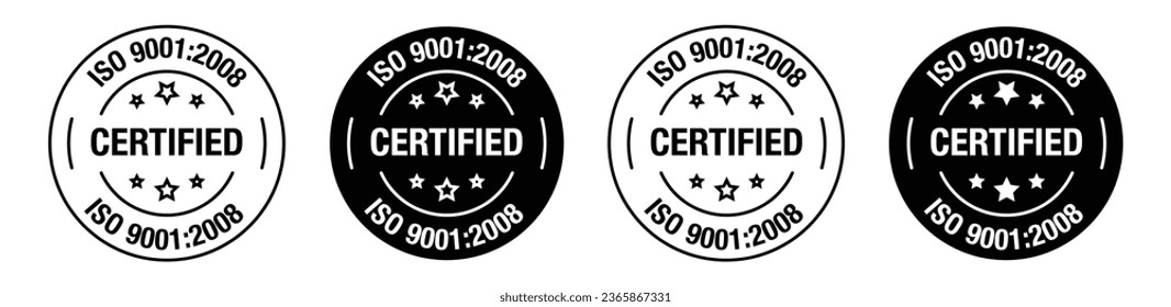 Iso 9001-2008 certified vector symbol set