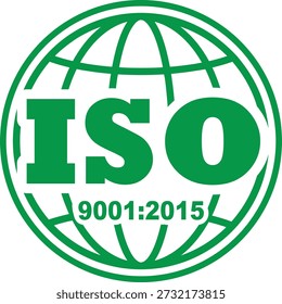 ISO 9001:2015 ilustração vetorial símbolo certificado, certificação do logotipo ISO 9001, Certificado da empresa certificado ISO Vetor azul, Certificado de qualidade, certificação iso mark, Empresa certificada, Qualidade