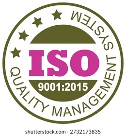ISO 9001:2015 ilustração vetorial símbolo certificado, certificação do logotipo ISO 9001, Certificado da empresa certificado ISO Vetor azul, Certificado de qualidade, certificação iso mark, Empresa certificada, Qualidade