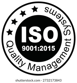 ISO 9001:2015 ilustração vetorial símbolo certificado, certificação do logotipo ISO 9001, Certificado da empresa certificado ISO Vetor azul, Certificado de qualidade, certificação iso mark, Empresa certificada, Qualidade
