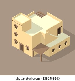 iso Arab house isolated on sandy
