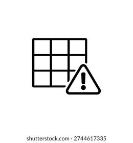 ISO audit and certification black and white vector icon ISO audit and certification nonconformity warning symbol for compliance management