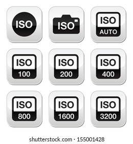 ISO - camera film speed standard buttons set
