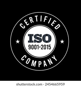 Certificación ISO . Logotipo ISO 90012015 . Certificación ISO 9000 Vector Premium