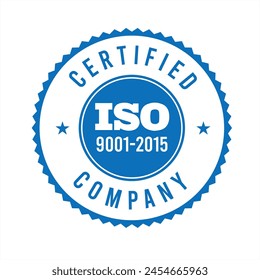 ISO certification . ISO 90012015 logo . ISO 9000 certification Premium Vector