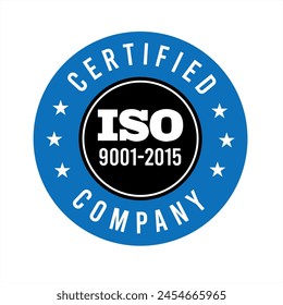 ISO certification . ISO 90012015 logo . ISO 9000 certification Premium Vector