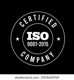 ISO certification . ISO 90012015 logo . ISO 9000 certification Premium Vector