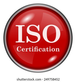 ISO certification icon. Internet button on white background. 