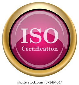 ISO certification icon. Internet button on white background. EPS10 vector.
