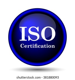 ISO certification icon. Internet button on white background. EPS10 vector
