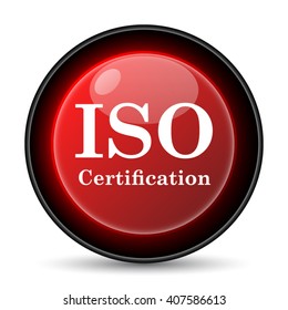 ISO certification icon. Internet button on white background. EPS10 vector
