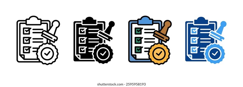 Iso Certification Icon Set Multiple Style Collection