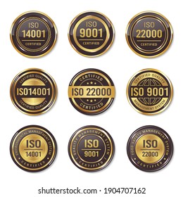 Iso certification seal badges collection