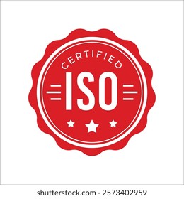 Iso certification sticker stamp element