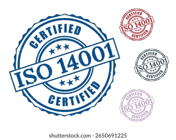 Etiquetas ambientais certificadas ISO, conjunto vetorial de selos verdes