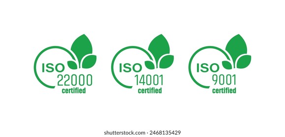 ISO certified sign on white background