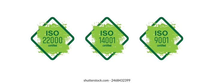 ISO certified sign on white background