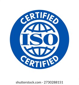 selo certificado iso, ilustração vetorial isolado no fundo branco, selo de boa qualidade