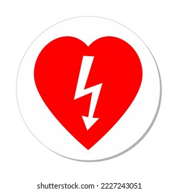 ISO Circle Sign: AED Automated External Defibrillator Symbol