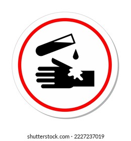Signo de círculo ISO: Símbolo de ácido de peligro