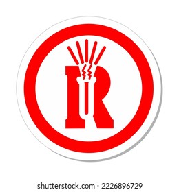 ISO Circle Sign: Dangerous Reactive Material Symbol