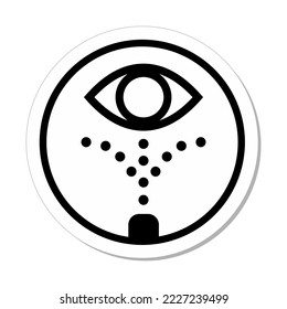 ISO Circle Sign: Emergency Eye Wash Station Symbol