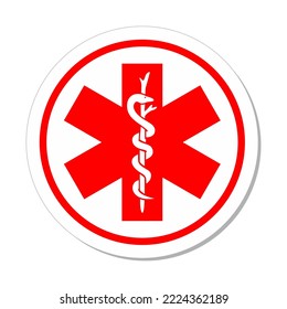 ISO Circle Sign: Emergency Response Team Star Of Life Symbol
