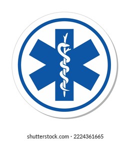 ISO Circle Sign: EMS Star Of Life Symbol
