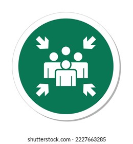 Signo de círculo ISO: Símbolo de punto de ensamblado de evacuación