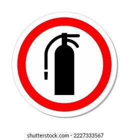 ISO Circle Sign: Fire Extinguisher Symbol