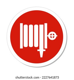 ISO Circle Sign: Fire Hose Symbol