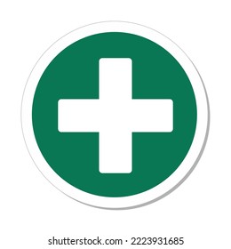 Signo de círculo ISO: Símbolo de la estación de primeros auxilios
