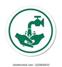 ISO Circle Sign: Wash Your Hands Symbol