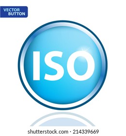 iso circular icon blue on white background