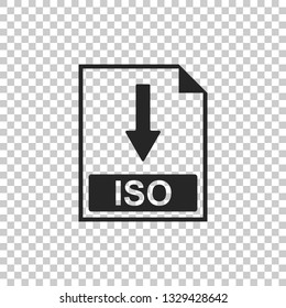 ISO file document icon. Download ISO button icon isolated on transparent background. Flat design. Vector Illustration