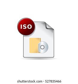 ISO file format icon in color. Data computer extension