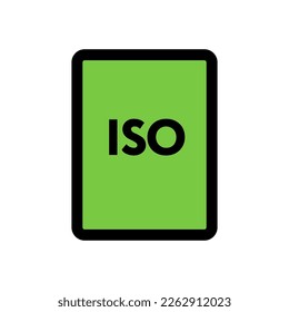 ISO-Datei-Symbol-Linie einzeln auf weißem Hintergrund. Schwarze flache Ikone im modernen Umriss-Stil. Lineares Symbol und bearbeitbarer Strich. Einfache und Pixel perfekte Strich-Vektorgrafik.